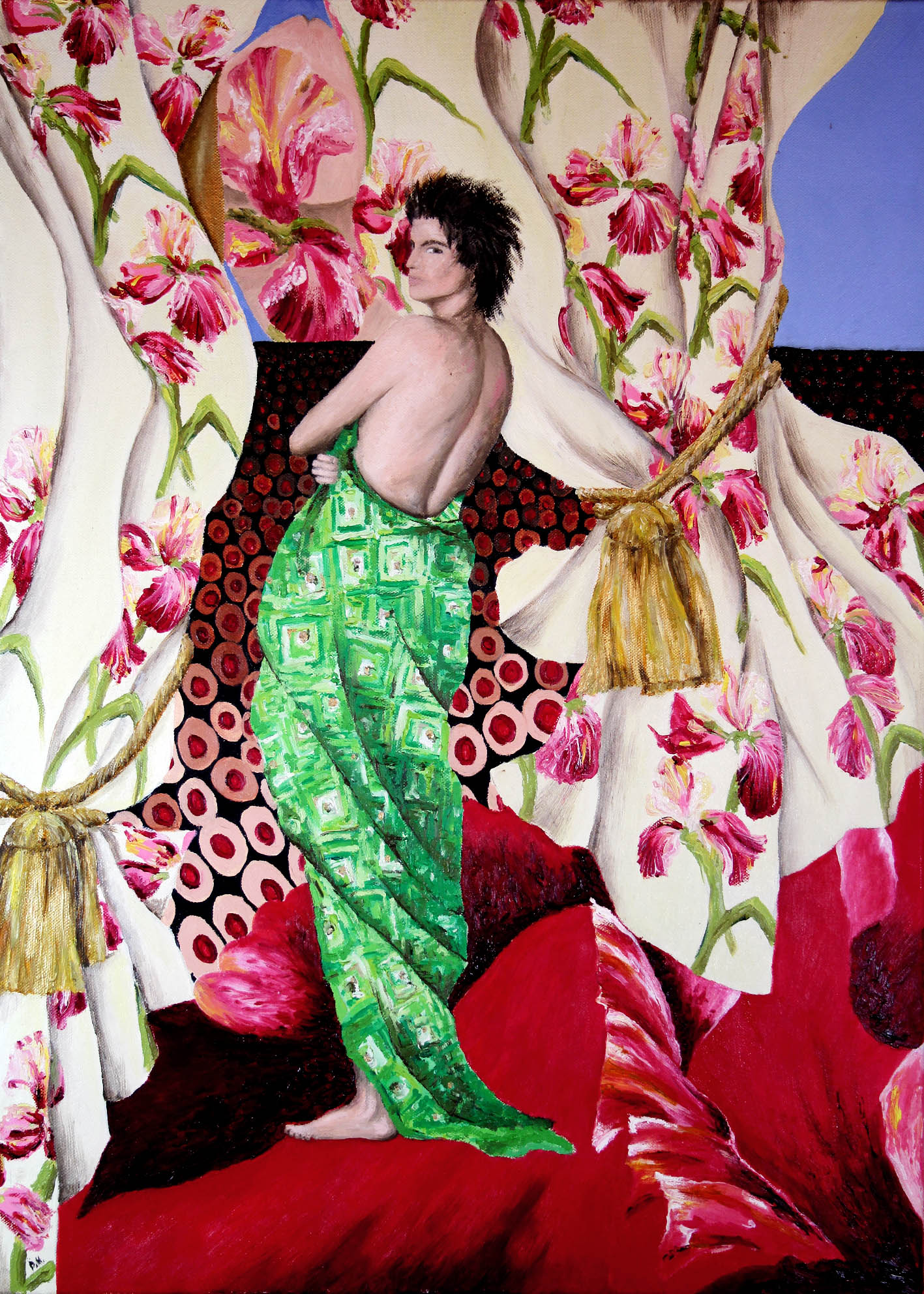Between the curtains
