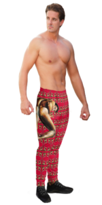 img men's joggers "What's Up" print