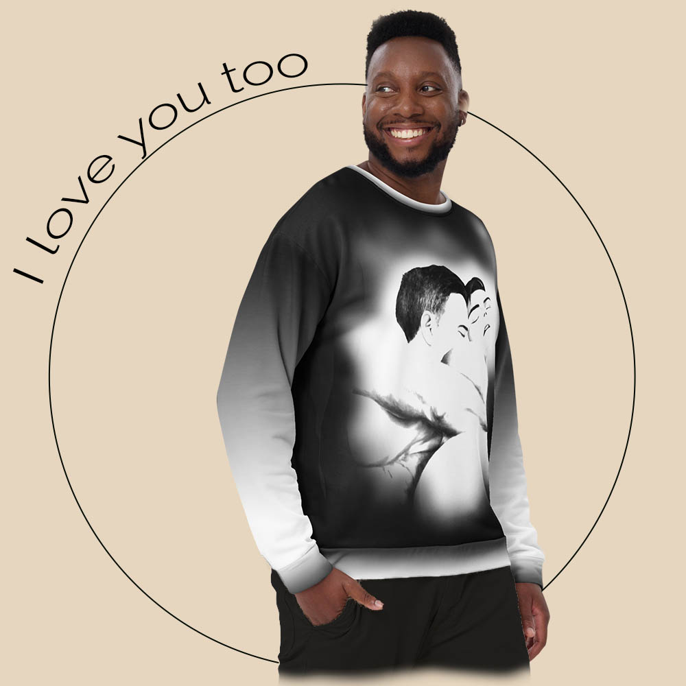 img Men's Sweatshirt "I love you too" b&w