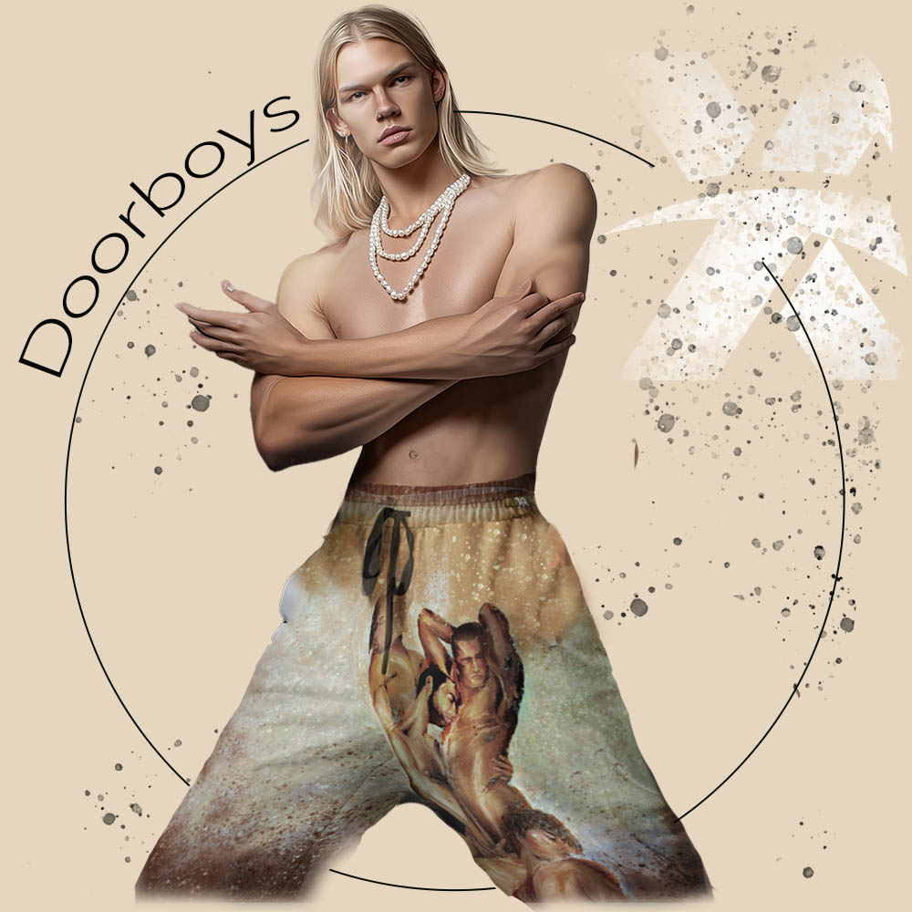 img wide leg joggers doorboys red
