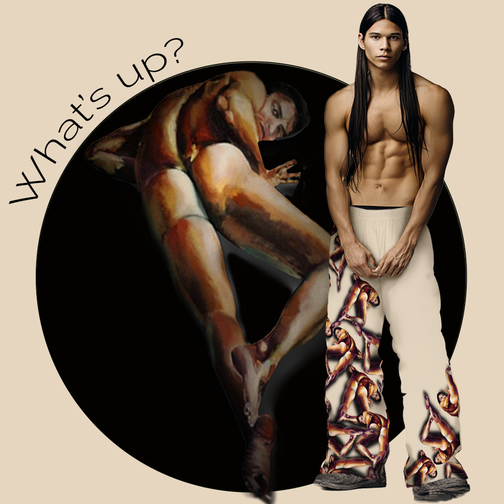 img wide leg pants "whats up"