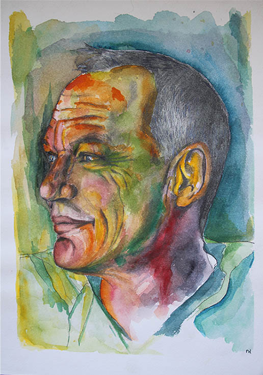 Multy Media watercolour John by Paul Harmsen